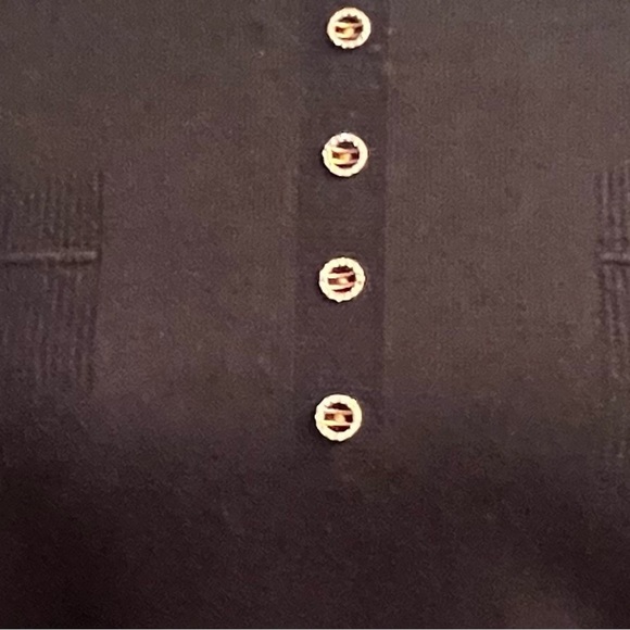 Soft, jem embellished five button sweater, with faux front pocket stitching. - Picture 12 of 12